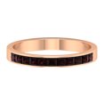 thumbnail image 1 of Rosec Jewels Mens 1/2 CT Princess Cut Garnet Half Eternity Ring, Minimal Garnet Semi Eternity Ring, Channel Set Garnet Ring, Garnet Stackable Ring, 18K Rose Gold, US 11.50, 1 of 6