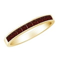 thumbnail image 1 of Rosec Jewels Mens 1/2 CT Princess Cut Garnet Half Eternity Ring, Minimal Garnet Semi Eternity Ring, Channel Set Garnet Ring, Garnet Stackable Ring, 18K Yellow Gold, US 8.50, 1 of 7