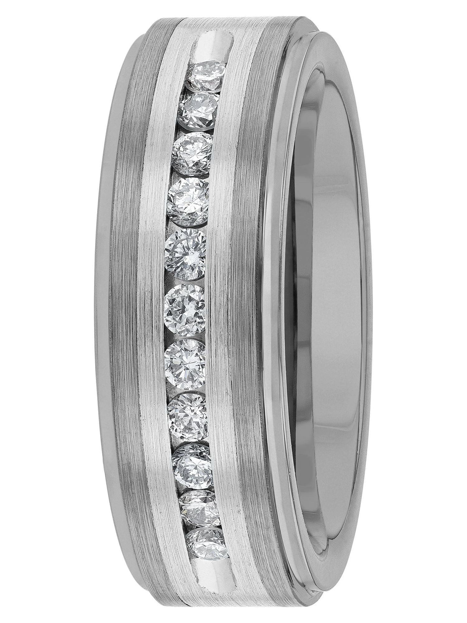 2 Ctw Marquise Cut Channel Baguette Round Diamond Designer 14K White Gold  Engagement Ring (H-I Color SI2-I1 Clarity 1 Ct Center) 