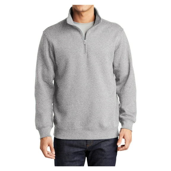 Mens 1/4 Zip Cotton/Poly Fleece Sweatshirt Athletic Heather 4X-Large