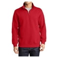thumbnail image 1 of Mens 1/4 Zip Cotton/Poly Fleece Sweatshirt True Red 2X-Large, 1 of 8