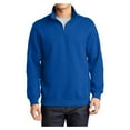 thumbnail image 1 of Mens 1/4 Zip Cotton/Poly Fleece Sweatshirt True Royal X-Large, 1 of 8