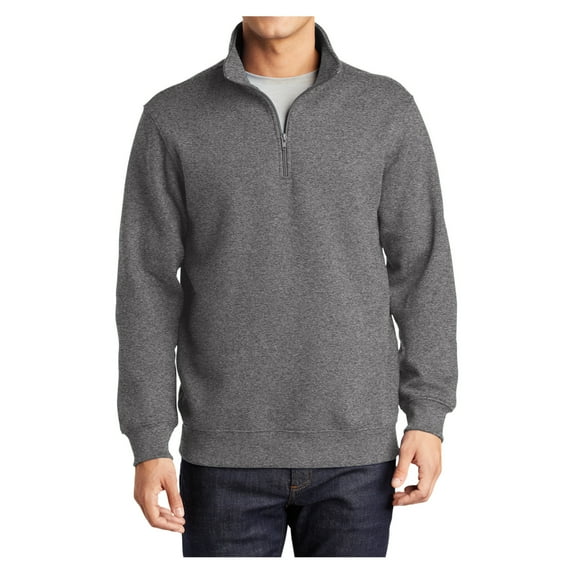 Mens 1/4 Zip Cotton/Poly Fleece Sweatshirt Vintage Heather 2X-Large