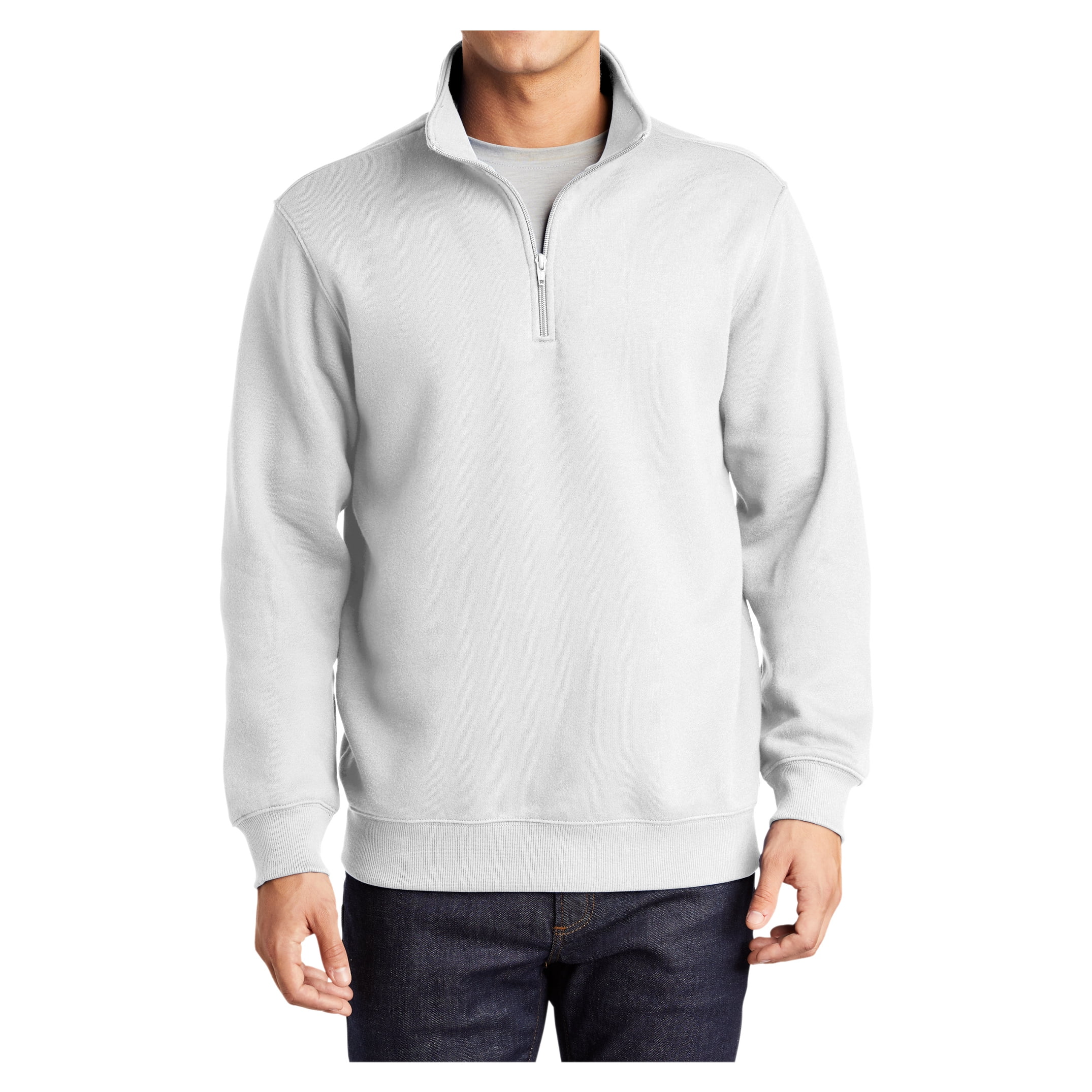 Mens 1 4 Zip Cotton Poly Fleece Sweatshirt White 4X Large