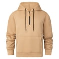 thumbnail image 1 of Mens 1/4 Zip Pullover Hoodie Classic Plain Pullover Hooded Sweatshirt Hoodie Sweater Khaki XXL, 1 of 3