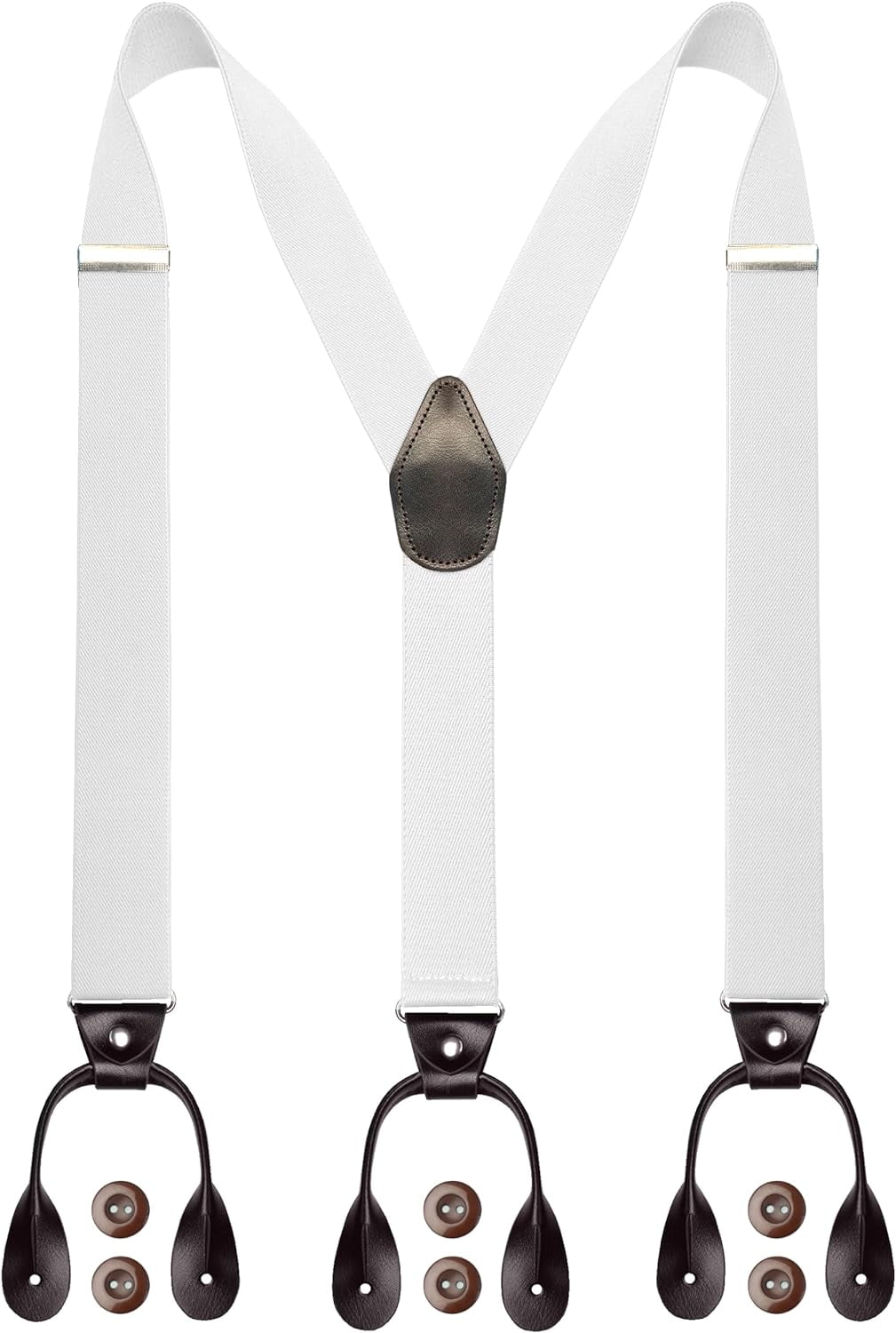 Mens 1.4 inches Wide with 6 Button End Elastic Adjustable Suspenders ...
