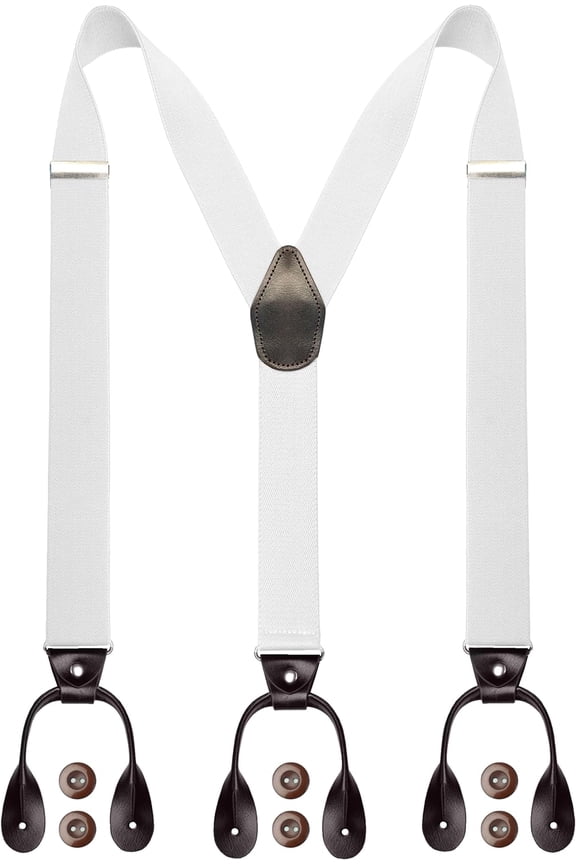 Mens 1.4 inches Wide with 6 Button End Elastic Adjustable Suspenders