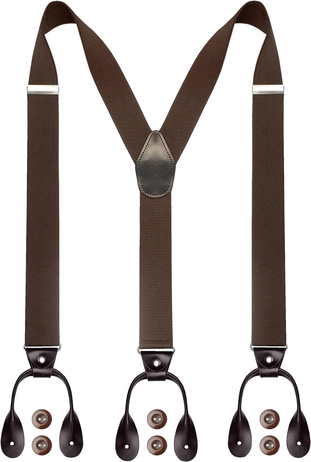 Mens 1.4 inches Wide with 6 Button End Elastic Adjustable Suspenders ...