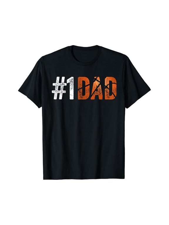 Mens #1 Dad T Shirt Basketball Lover Daddy Gift From Son Daughter Size S-5XL