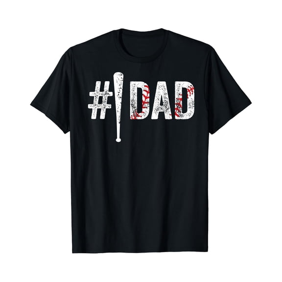 Mens #1 Dad T Shirt Number One Daddy Gift from Son Baseball Lover, Unisex T-Shirt