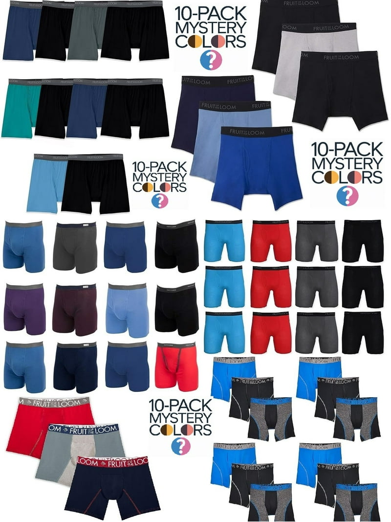 Fruit of the Loom, Men's Boxer Briefs, 10-Pack, Assorted Colors ...