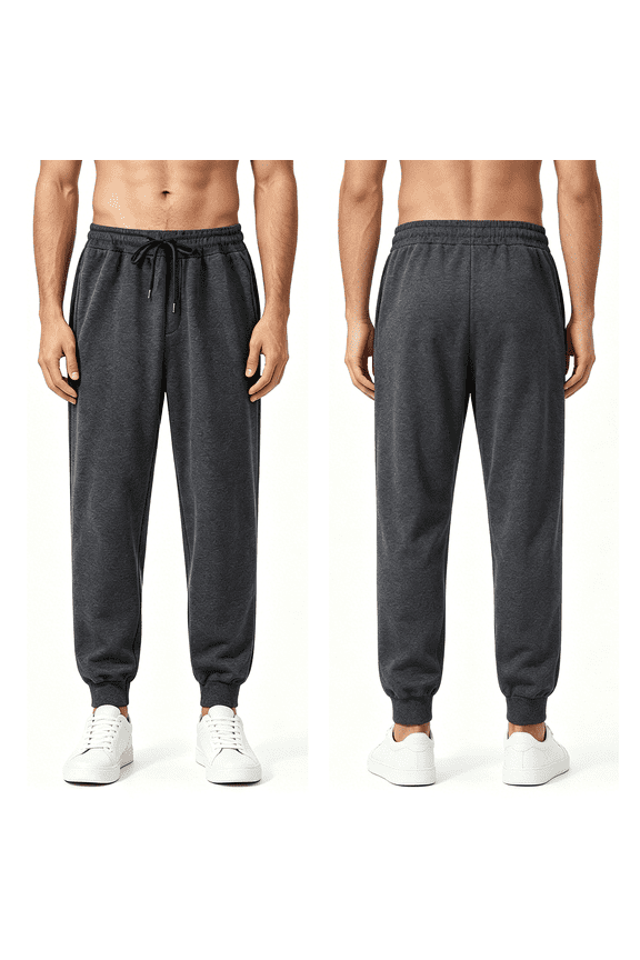 Mens Sweatpants with Pockets, Casual Running Jogger Pants Workout Athletic Sweatpants Elastic Bottom, Size M