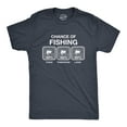 thumbnail image 1 of Mens 100% Chance Of Fishing T Shirt Funny Outdoor Fishing Novelty Camp Tee Graphic Tees, 1 of 9