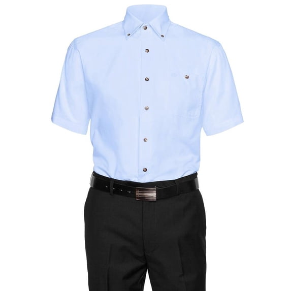 Mens 100% Cotton Button Down Collar Short Sleeve Casual Shirt