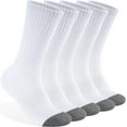 thumbnail image 1 of Mens 100% Cotton Cushioned Crew Socks, Athletic Performance Moisture Wicking Work socks, 1 of 7