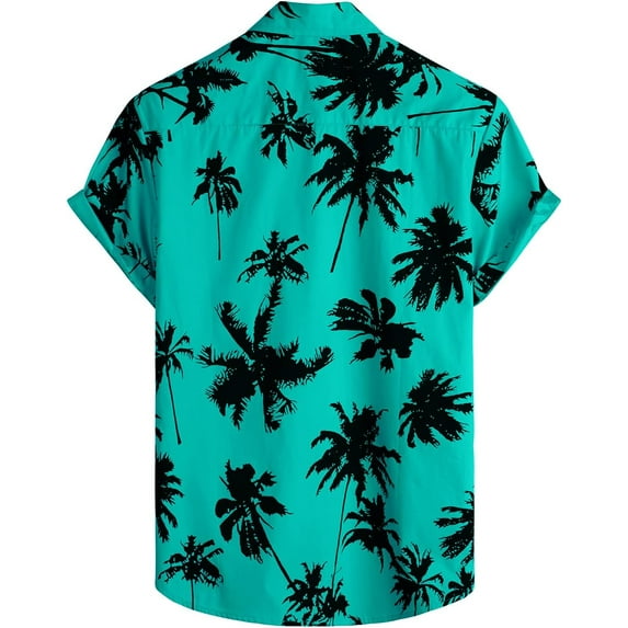 Mens 100% Cotton Hawaiian Shirts Button Down Short Sleeve Beach Shirts Summer Casual Aloha Shirts