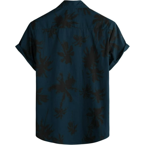 Mens 100% Cotton Hawaiian Shirts Button Down Short Sleeve Beach Shirts Summer Casual Aloha Shirts