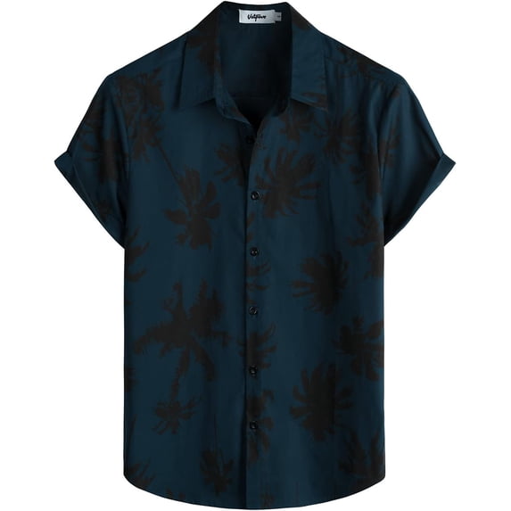Mens 100% Cotton Hawaiian Shirts Button Down Short Sleeve Beach Shirts Summer Casual Aloha Shirts