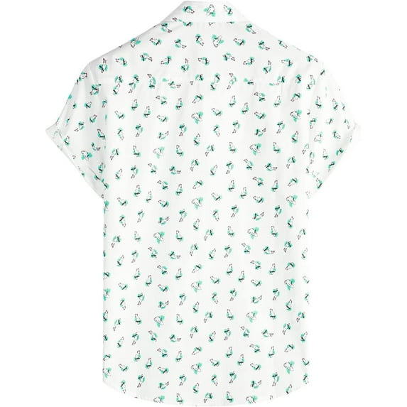 Mens 100% Cotton Hawaiian Shirts Button Down Short Sleeve Beach Shirts Summer Casual Aloha Shirts