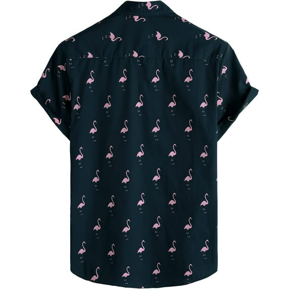 Mens 100% Cotton Hawaiian Shirts Button Down Short Sleeve Beach Shirts Summer Casual Aloha Shirts