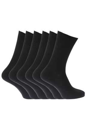 Mens 100% Cotton Non Elastic Top Gentle Grip Socks (Pack Of 6)