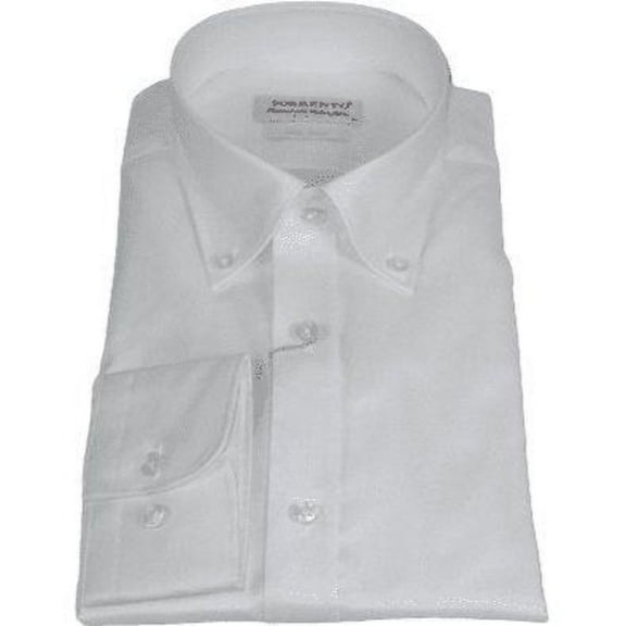 Mens 100% Italian Cotton Shirt Non Iron SORRENTO Button Down Oxford 4529 White