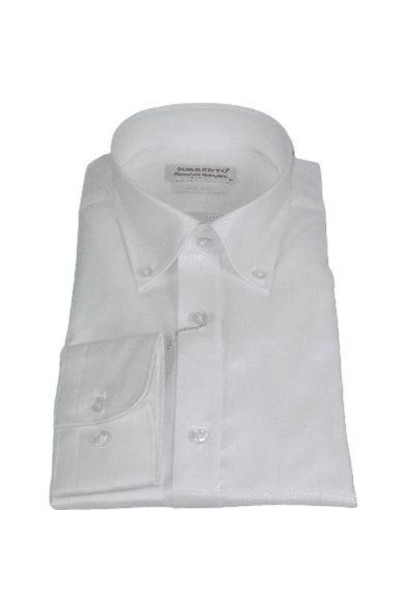 Mens 100% Italian Cotton Shirt Non Iron SORRENTO Button Down Oxford 4529 White