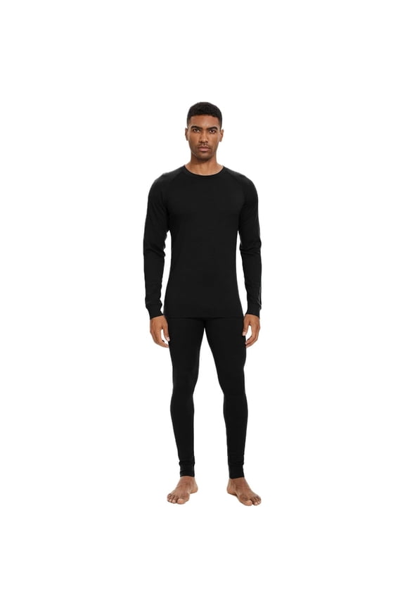Men’s 100% Merino Wool Base Layer Set Lightweight Thermal Underwear for Ski Winter Outdoor Sports