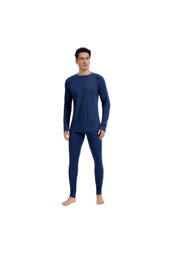 Mens 100% Merino Wool Base Layer Sets for Ski Lightweight Thermal Underwear