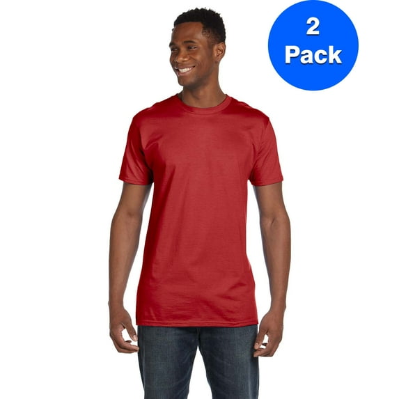 Mens 100% Ringspun Cotton nano-T T-Shirt 4980 (2 PACK)