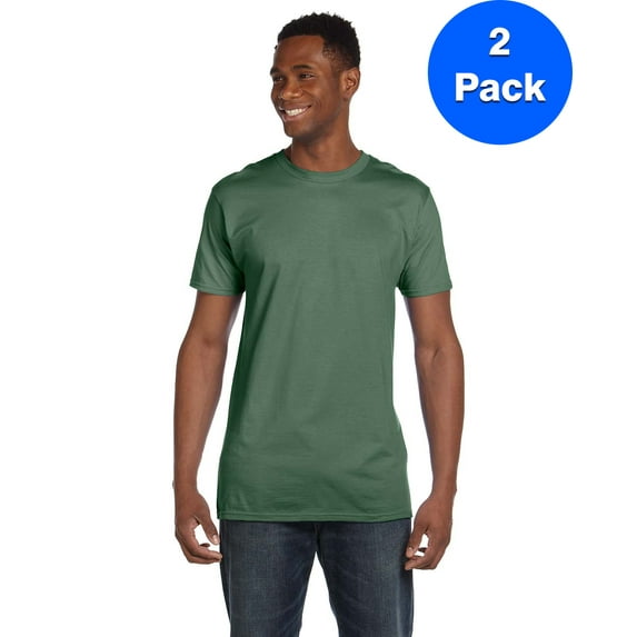 Mens 100% Ringspun Cotton nano-T T-Shirt 4980 (2 PACK)