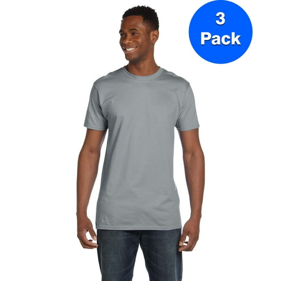 Mens 100% Ringspun Cotton nano-T T-Shirt 4980 (3 PACK)