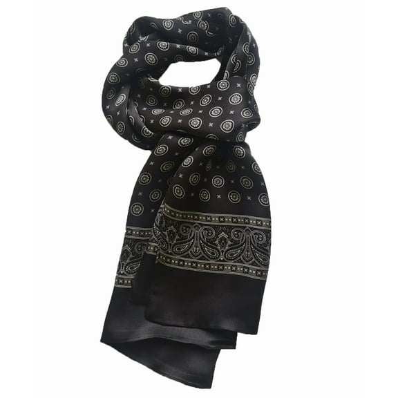 Mens 100 Silk Neck Scarf Double Layers Fashion Scarves Neckerchief Formal Casual Business Party