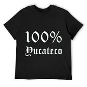 Mens 100% Yucateco Proud Yucatan Mexico Retro Demonym T-Shirt Black Medium
