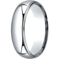 thumbnail image 1 of Mens 10K White Gold, 6mm Slightly Domed Comfort-Fit Wedding Band with Milgrain (sz 7.5), 1 of 3