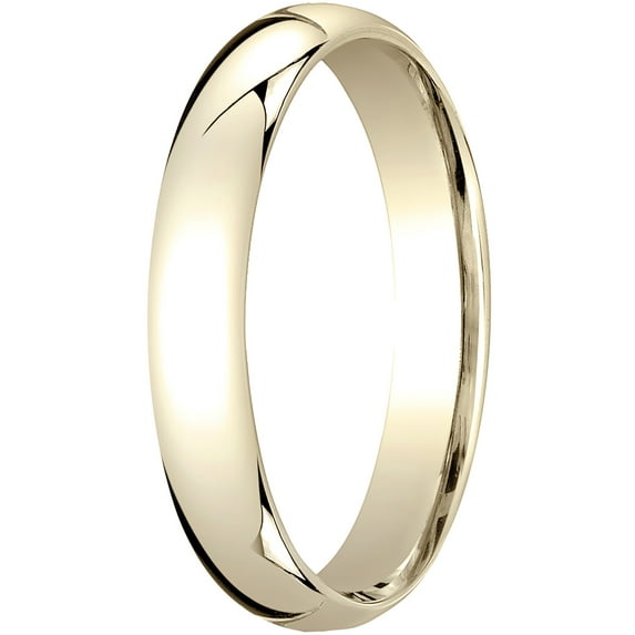 Mens 10K Yellow Gold, 4mm Slightly Domed Standard Comfort-Fit Wedding Band (sz 9)