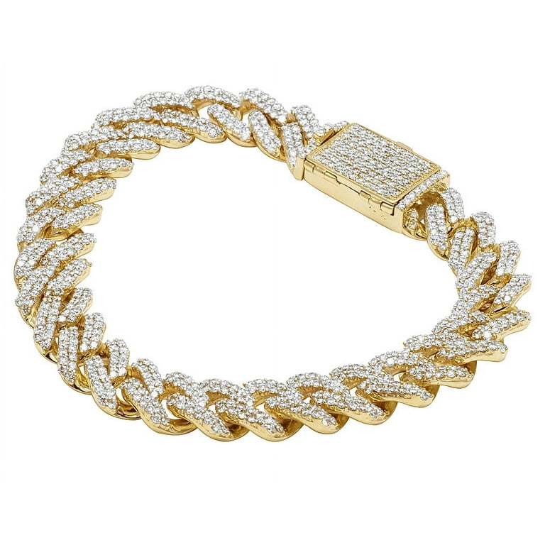 10K Yellow Gold Diamond Cuban Link Bracelet 6mm 2.59ctw