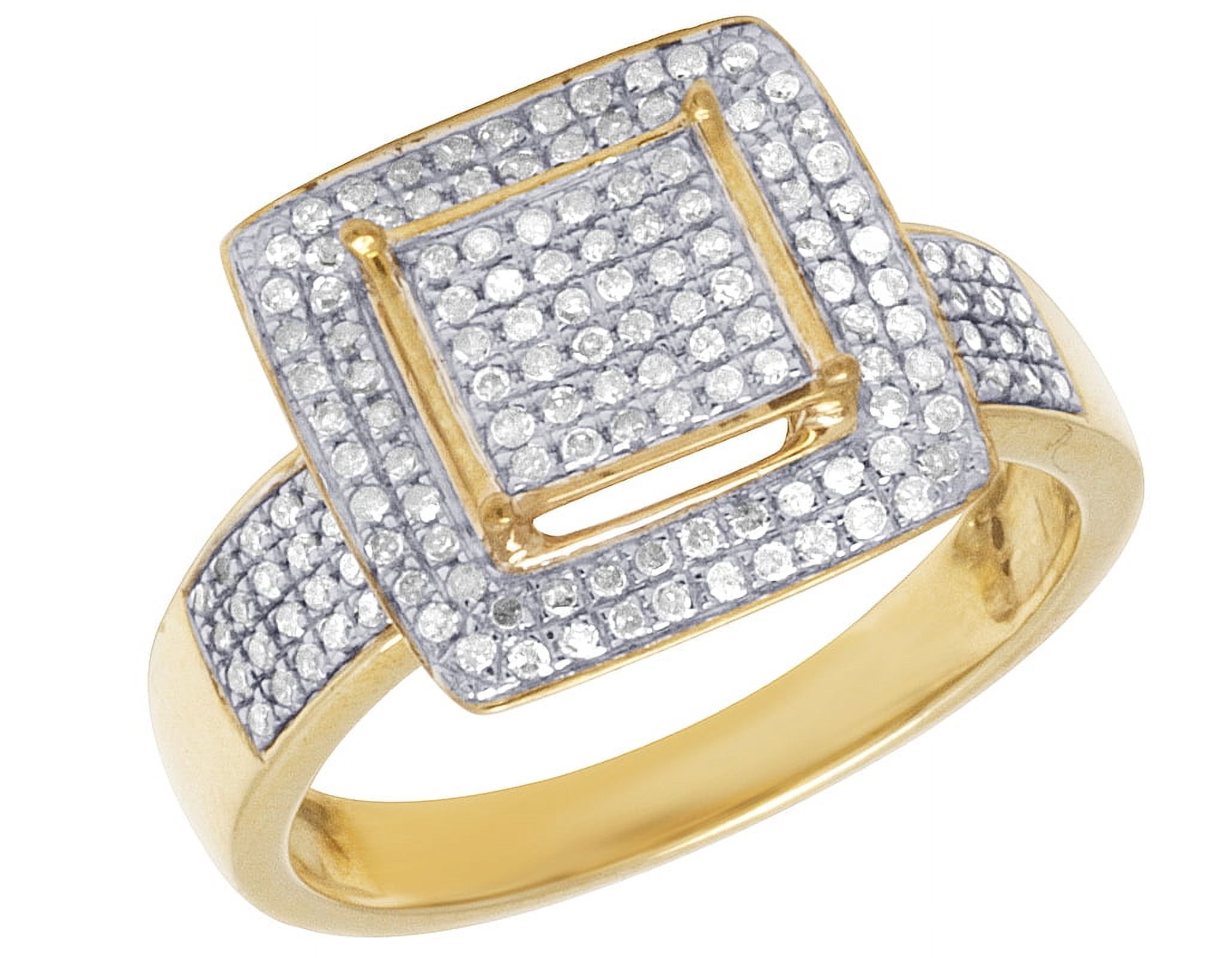 Mens 10K Yellow Gold Pave Real Diamond Ring .50 CT - Walmart.com
