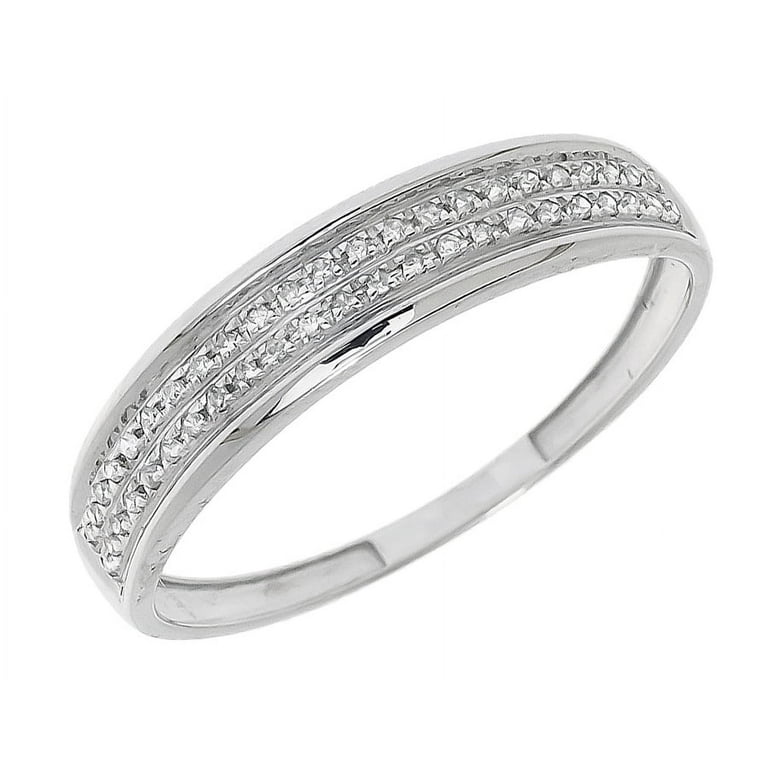 MEN'S BAND 0.15CT ROUND DIAMOND 10K WHITE GOLD MEN'S BAND 0.15CT ROUND DIAMOND 10K WHITE GOLD