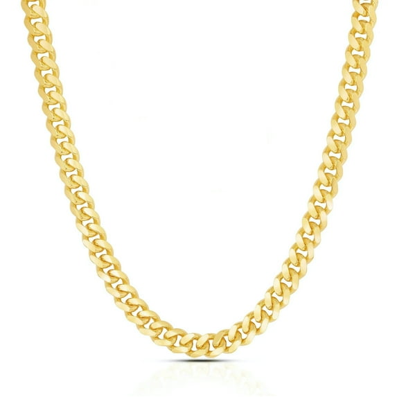 Mens 14K Gold Plated 10MM Miami Cuban Link Chain, Solid 925 Italy, Next Level Jewelry