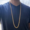 thumbnail image 1 of Mens 14K Gold Plated Rope Chain 1980's Rapper Dookie Hip Hop Necklace 10MM 36" Inch, 1 of 8