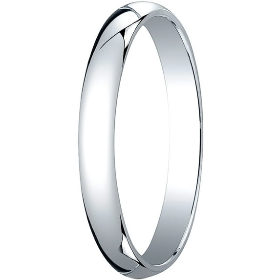Mens 14K White Gold, 3.0mm Traditional Dome Oval Wedding Band (sz 12)