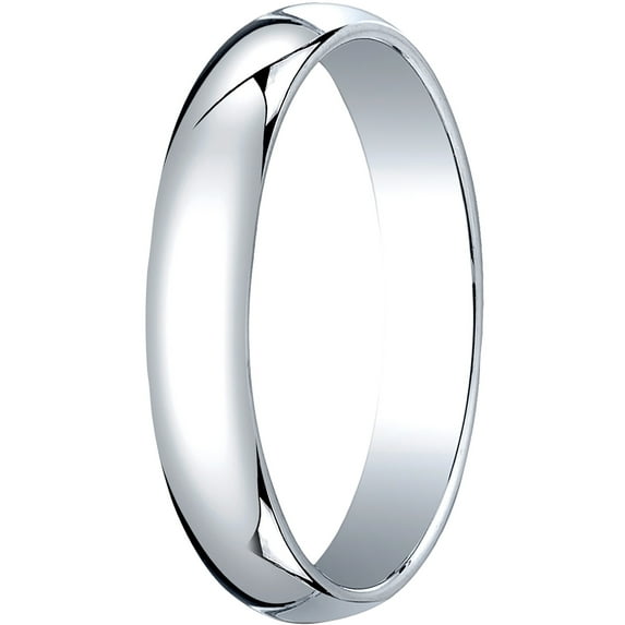 Mens 14K White Gold, 4.0mm Traditional Dome Oval Wedding Band (sz 13)