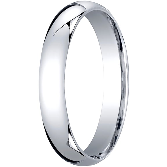 Mens 14K White Gold, 4mm Slim Profile Comfort-Fit Wedding Band (sz 4)
