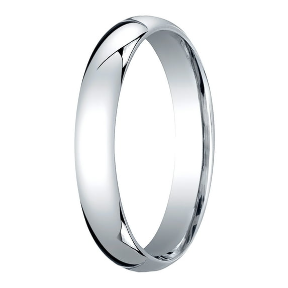 Mens 14K White Gold, 4mm Slim Profile Comfort-Fit Wedding Band (sz 7)