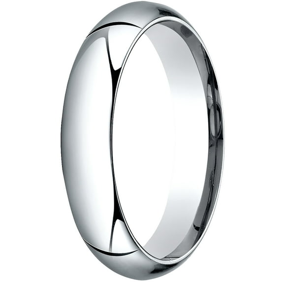 Mens 14K White Gold, 5.0mm High Dome Heavy Comfort-Fit Wedding Band (sz 11.5)