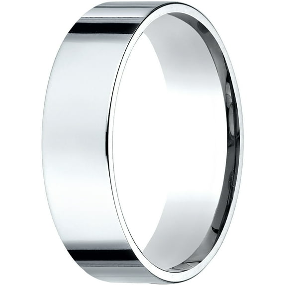 Mens 14K White Gold, 6.0mm Flat Comfort-Fit Wedding Band (sz 8.5)