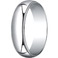 thumbnail image 1 of Mens 14K White Gold, 6.0mm Traditional Dome Oval Wedding Band with Milgrain (sz 13.5), 1 of 3