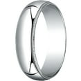 thumbnail image 1 of Mens 14K White Gold, 6.0mm Traditional Dome Oval Wedding Band with Milgrain (sz 7.5), 1 of 3