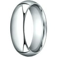 thumbnail image 1 of Mens 14K White Gold, 7.0mm High Dome Heavy Comfort-Fit Wedding Band (sz 9), 1 of 3